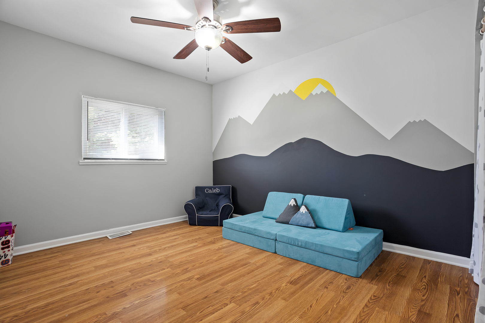 206 Seabury Road Bolingbrook, IL 60440 - Photo 15 of 16 a bedroom with a bed and wooden floor