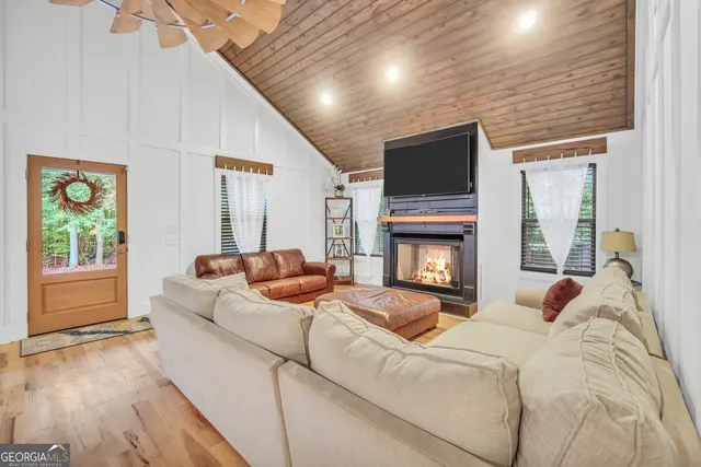 a living room with furniture