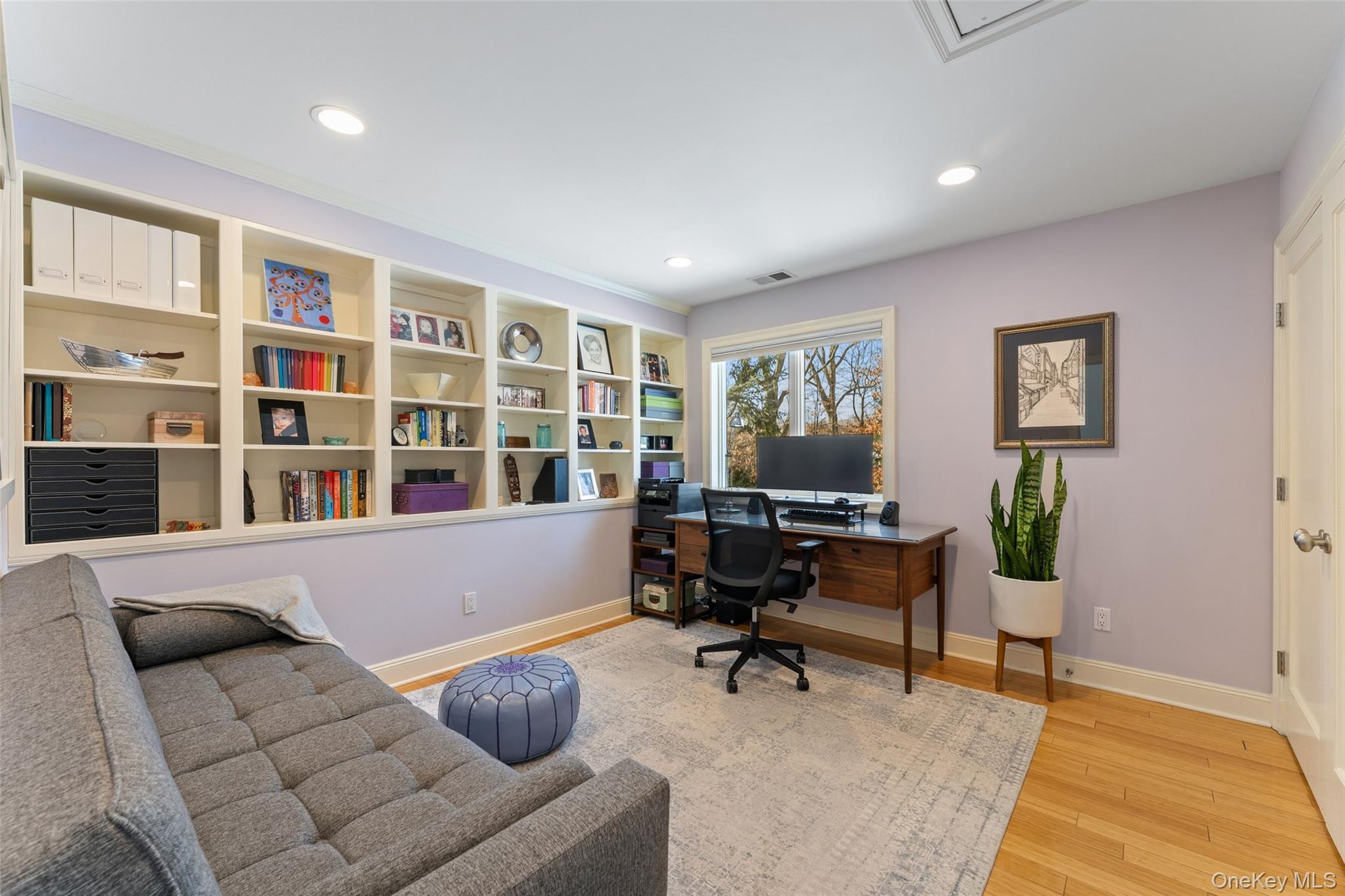 110 Round Hill Road Scarsdale, NY 10583 - Photo 25 of 48 Office/sitting room with custom built in shelving