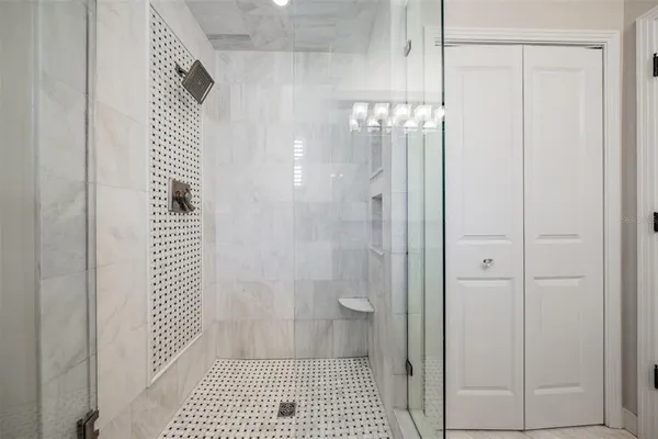 a bathroom with a shower