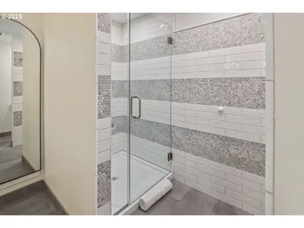 a bathroom with a shower