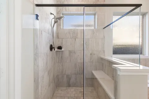 a bathroom with a shower