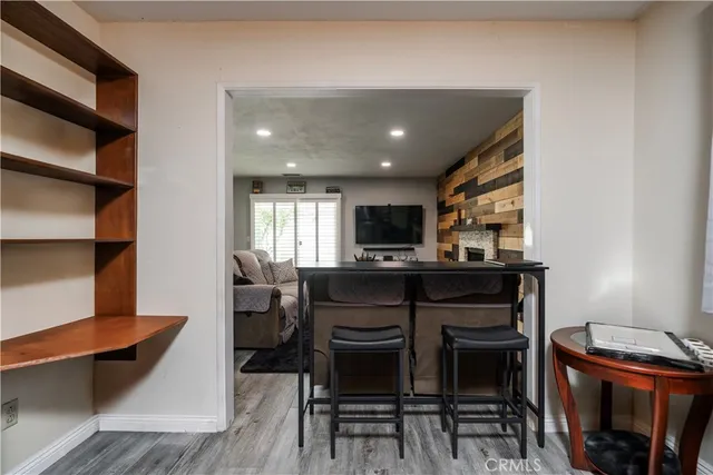 a kitchen with a table and chairs in it