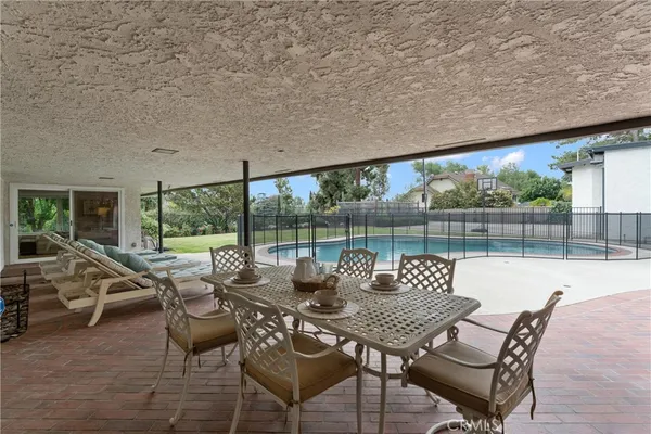 a outdoor living space with patio furniture