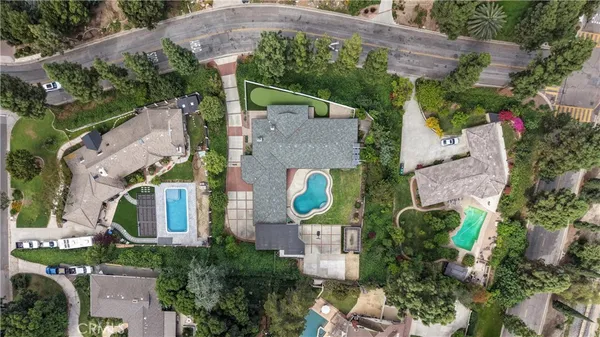 an aerial view of multiple house