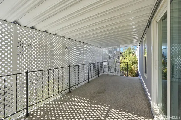 a view of a balcony