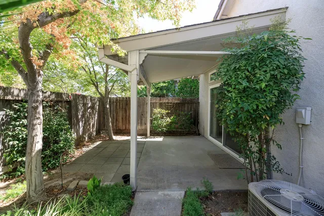 a view of a backyard with garden