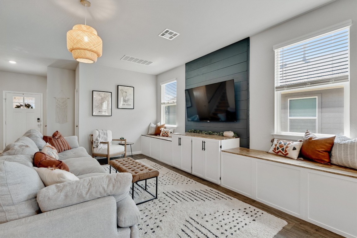 154 Cherry Laurel Lane Kyle, TX 78640 - Photo 1 of 1 a living room with furniture and a flat screen tv