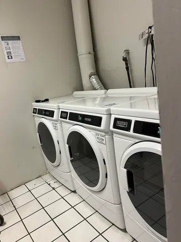 a view of a building from a balcony