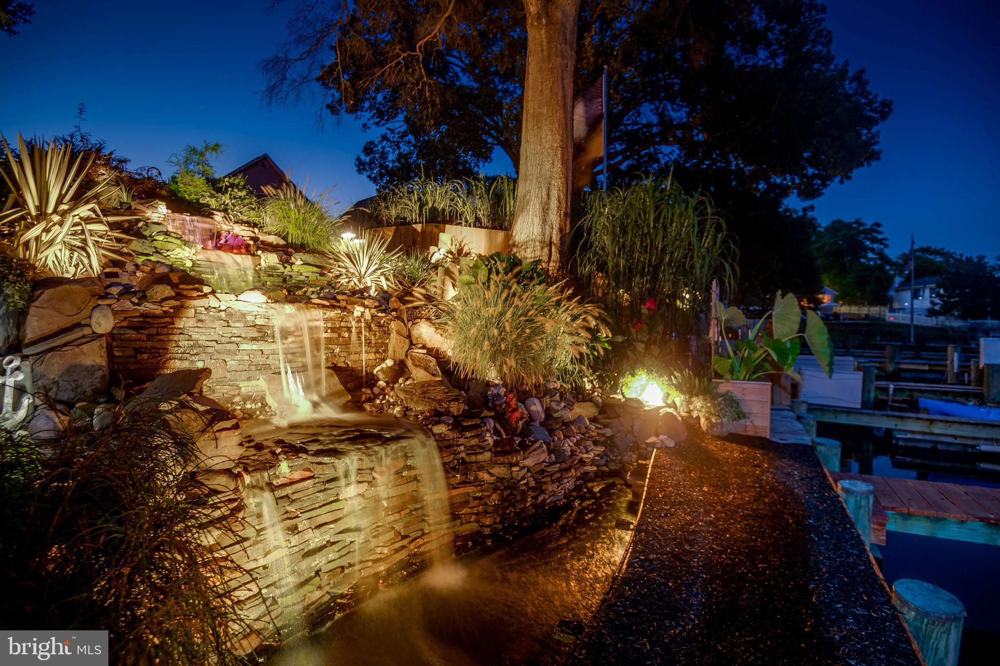 82 Johnson Road Pasadena, MD 21122 - Photo 4 of 76 Your private waterfall - beautiful at night!