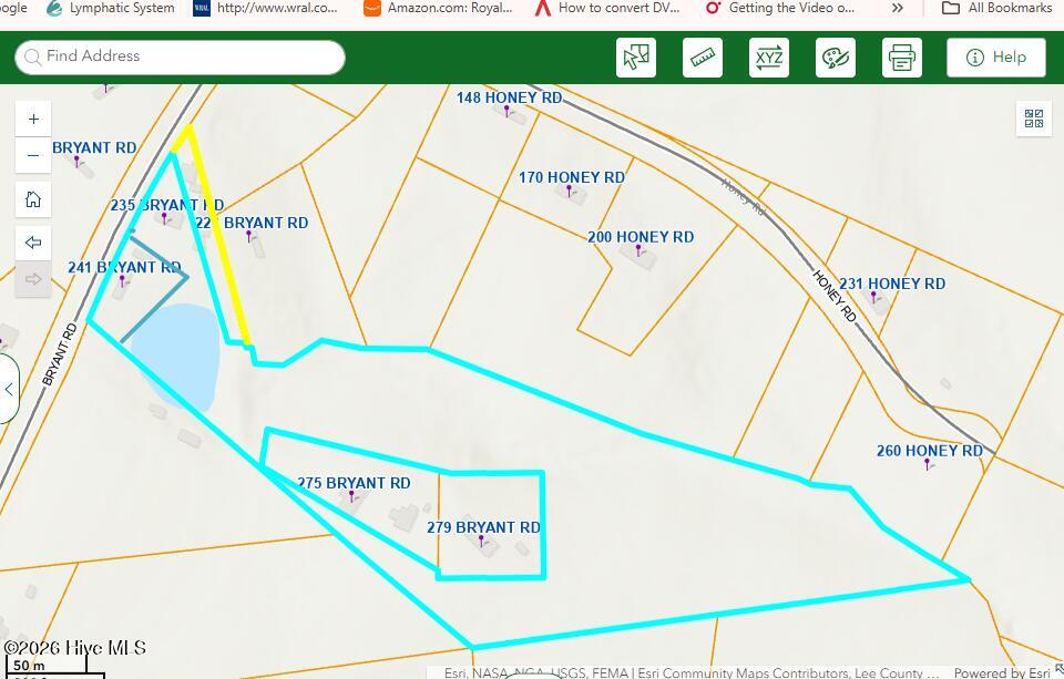 235 Bryant Road Carthage, NC 28327 - Photo 12 of 12 This was taken from Moore County GIS and edited to show the 1.17 parcel that was recently surveyed and recorded from parcel ID 00006506. It also shows the .36 acre parcel ID 98000789 that will be combined with the larger parcel at closing.
