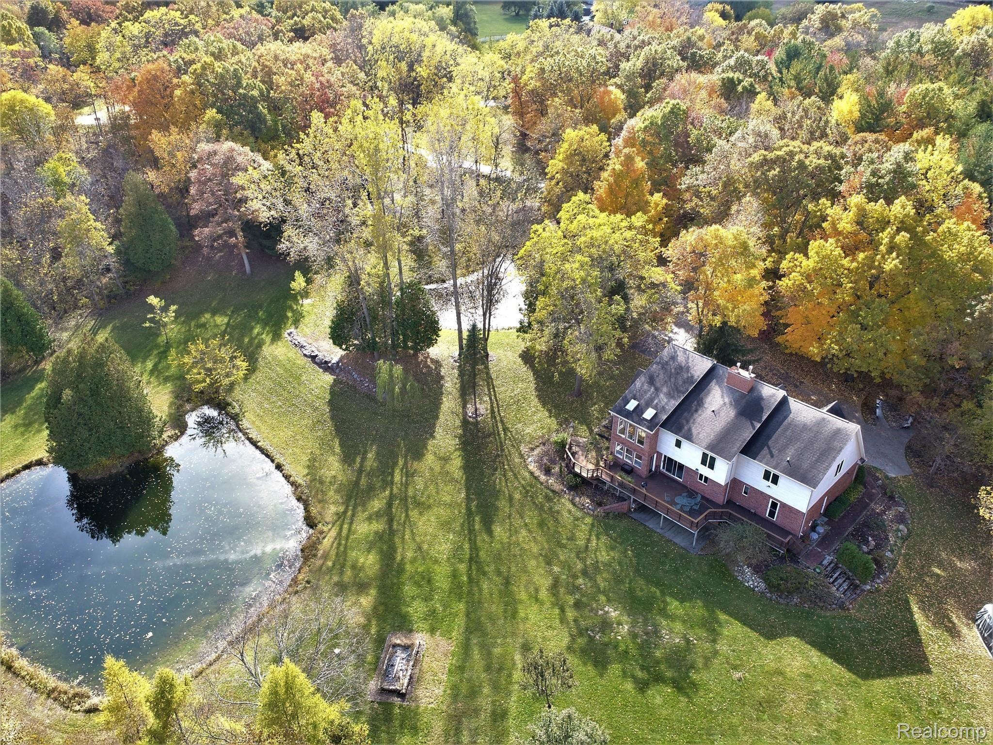 3485 East Sutton Road Dryden, MI 48428 - Photo 60 of 61 Aeriel house and pond bright.JPG