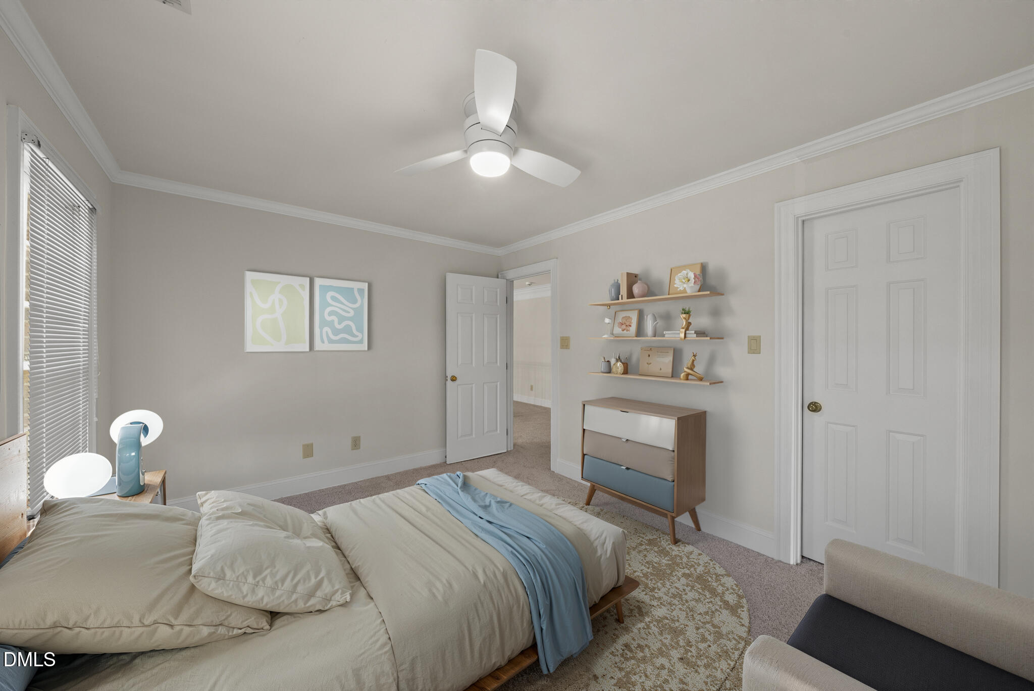 3812 City Of Oaks Wynd Raleigh, NC 27612 - Photo 19 of 79 a bedroom with a bed and a chandelier