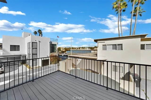 a view of a lake with city