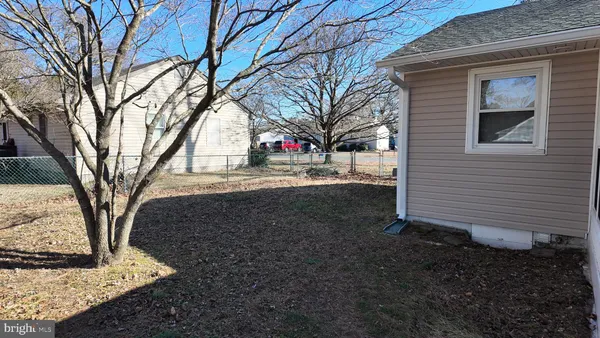 a view of a yard with a tree