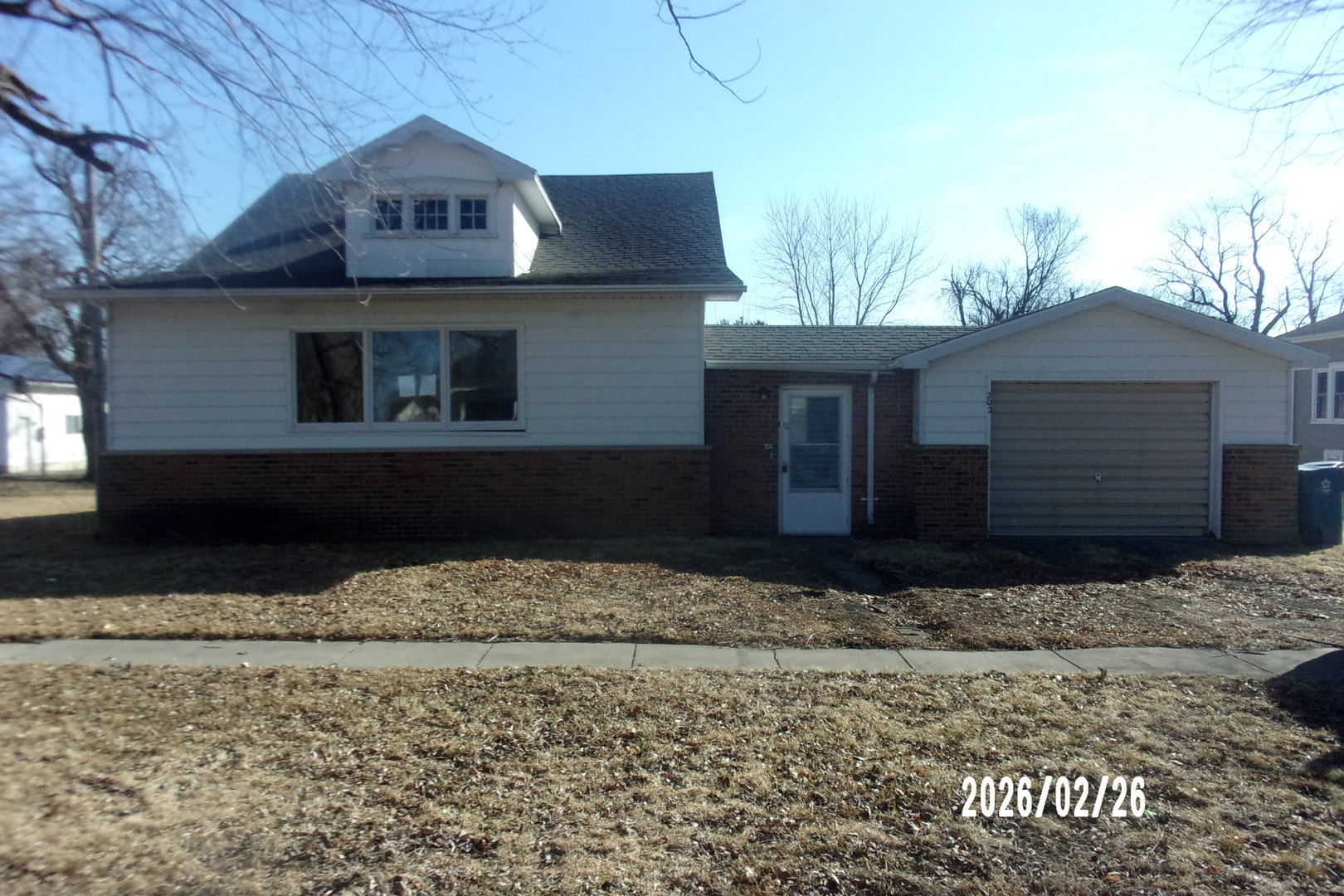 a front view of a house