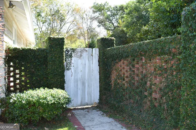 a view of a pathway of a building