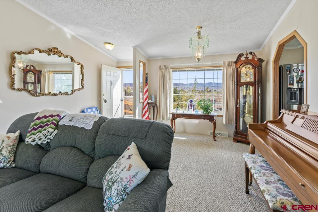 7655 6075th Road Olathe, CO 81425 - Photo 5 of 24 a living room with furniture and a chandelier