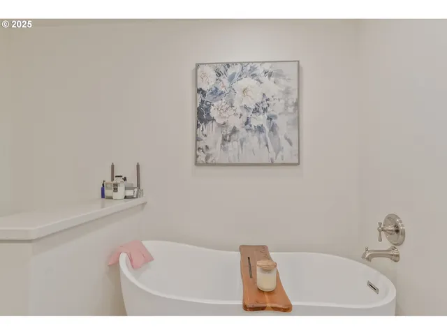 a view of backyard with outdoor seating and green space