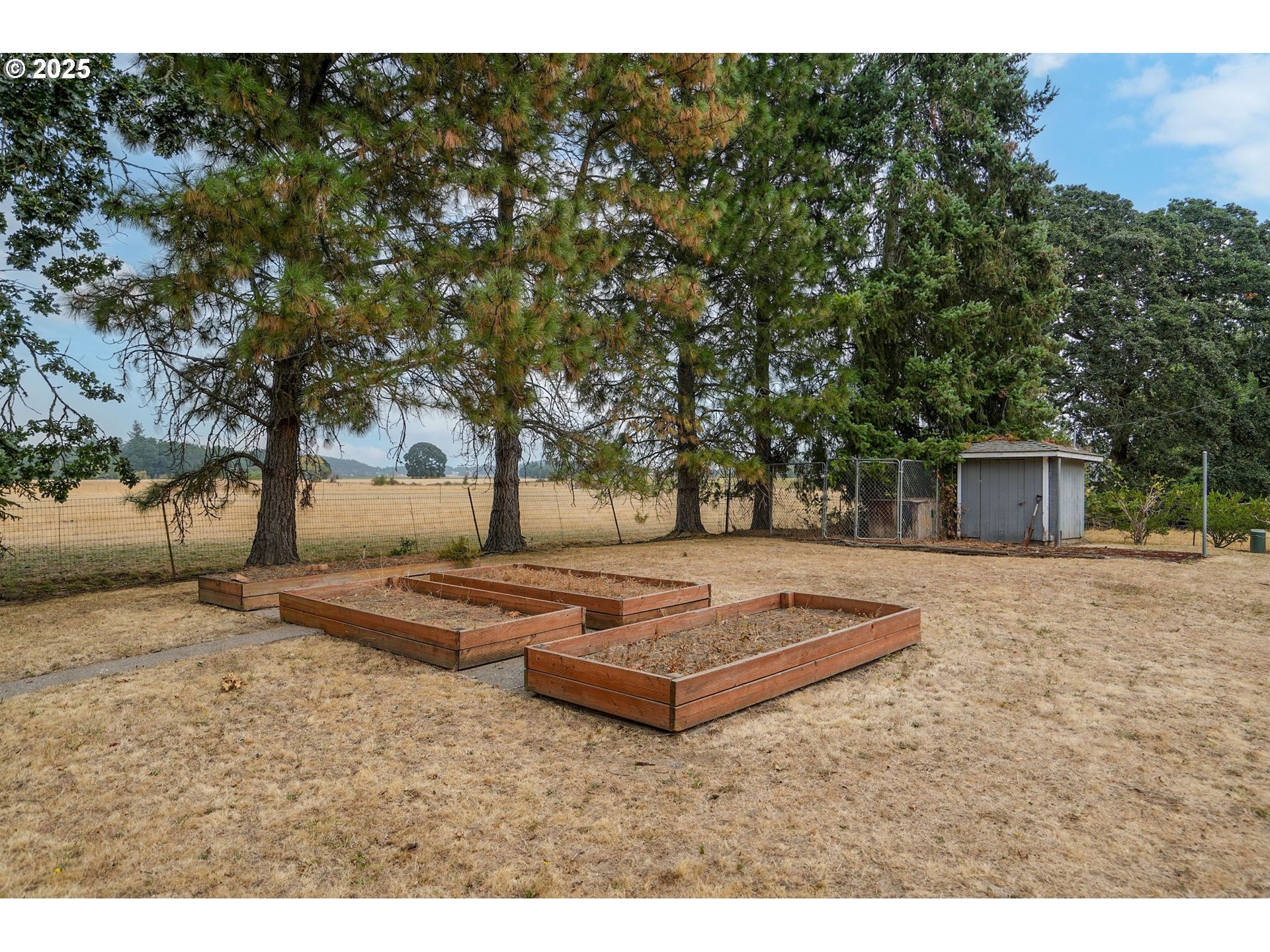 1780 Clover Ridge Road Northeast Albany, OR 97322 - Photo 31 of 45 a backyard of a house with trees and outdoor seating
