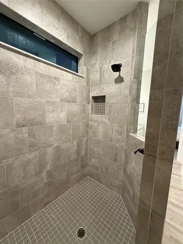 a bathroom with a shower