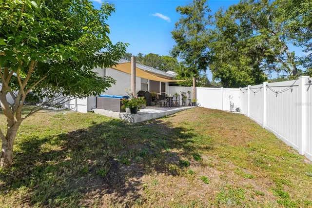 a view of backyard of house