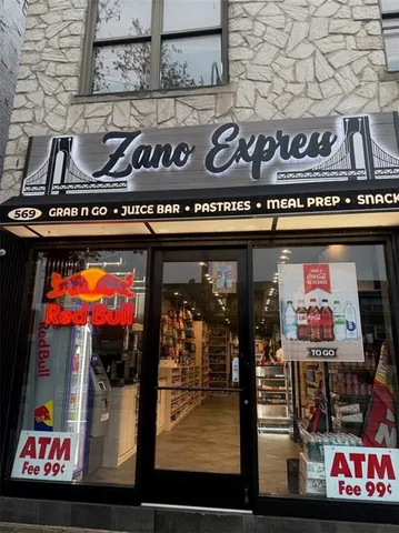 a front view of a retail shop