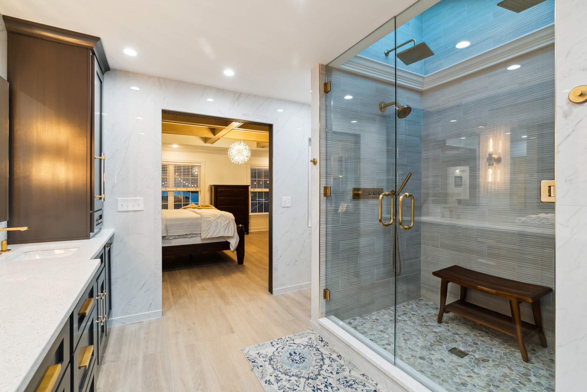 5224 Rustic Way Old Hickory, TN 37138 - Photo 32 of 56 a en suite spacious bathroom with a glass door shower and a sink