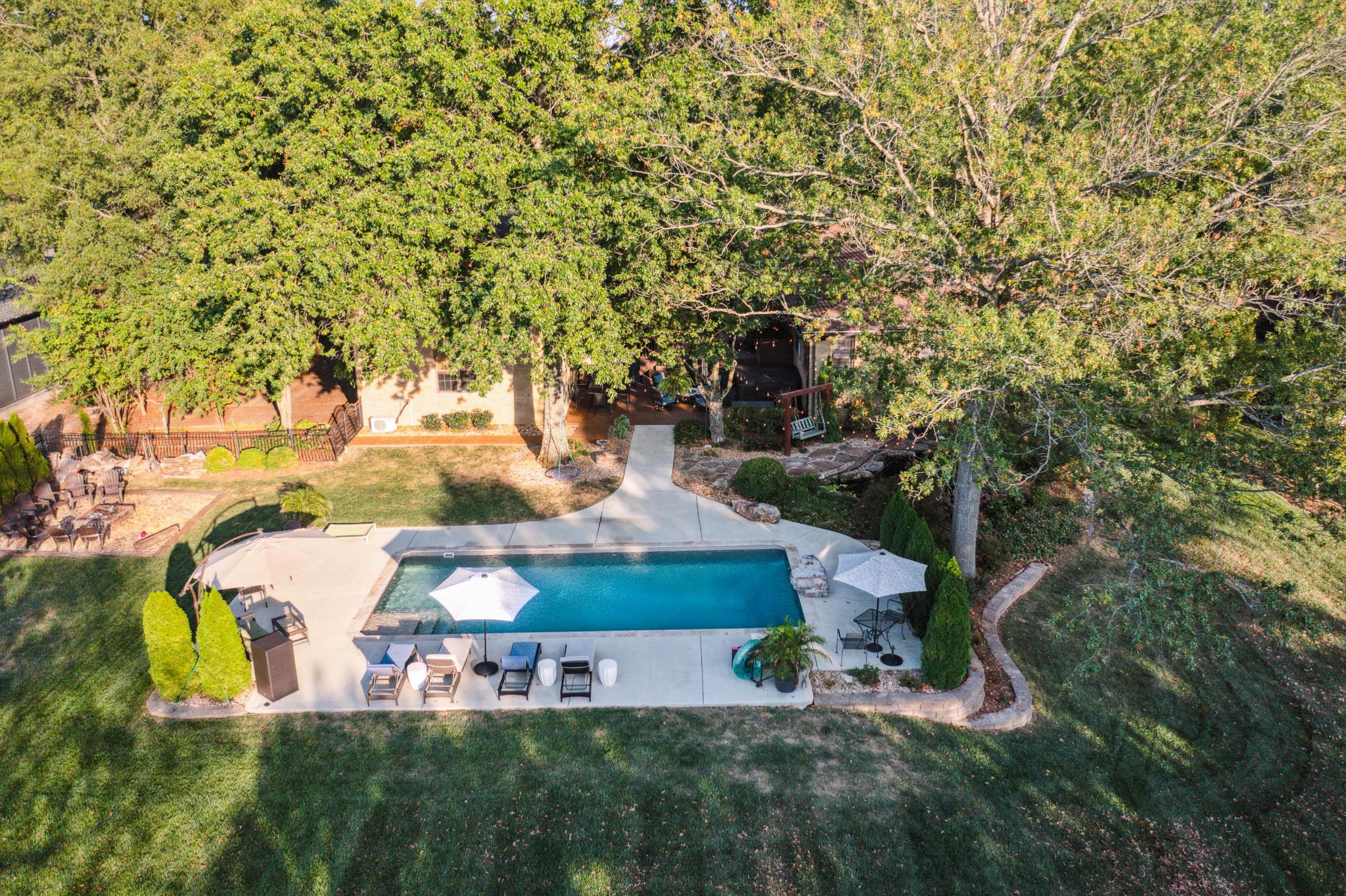 5224 Rustic Way Old Hickory, TN 37138 - Photo 53 of 56 an aerial view of a house with yard swimming pool and outdoor seating