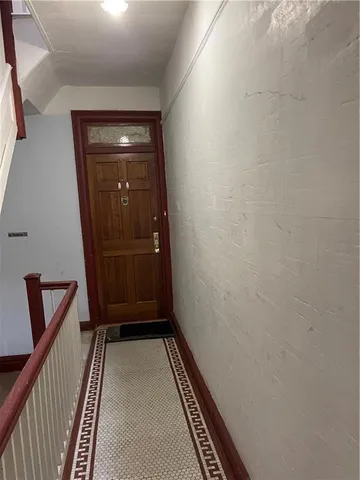 a view of wooden door