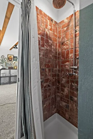 a bathroom with a shower