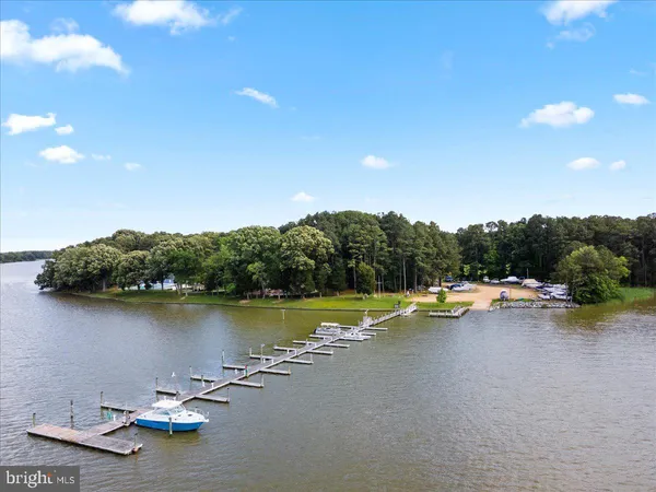 a view of a lake with houses