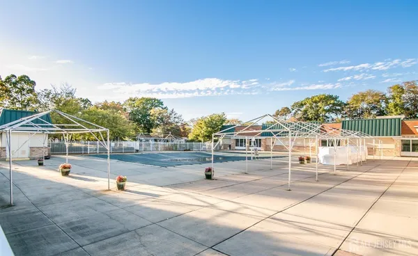a view of outdoor space with seating