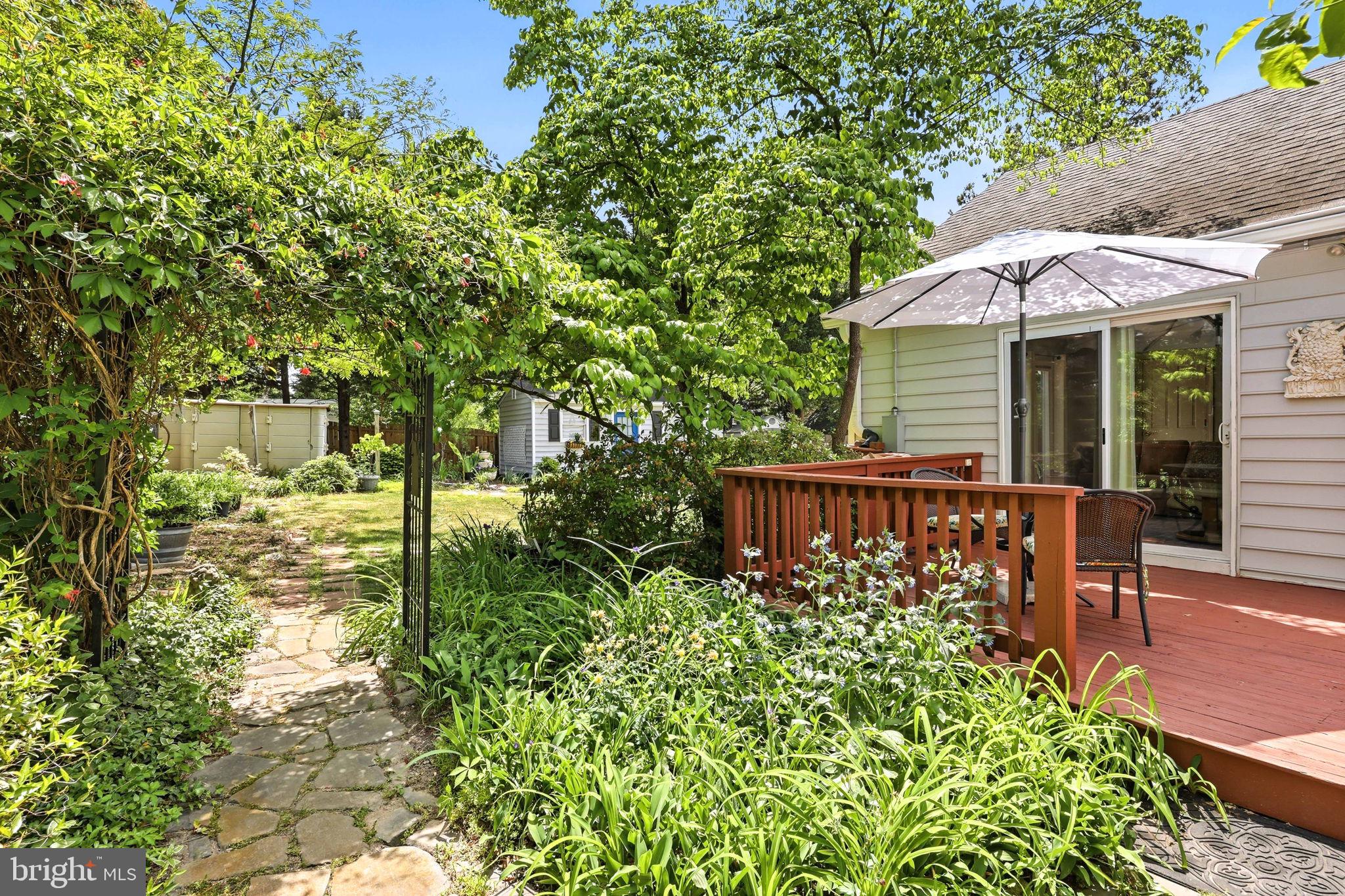 7601 Hollins Road Henrico, VA 23229 - Photo 30 of 47 a view of a patio with table and chairs and potted plants