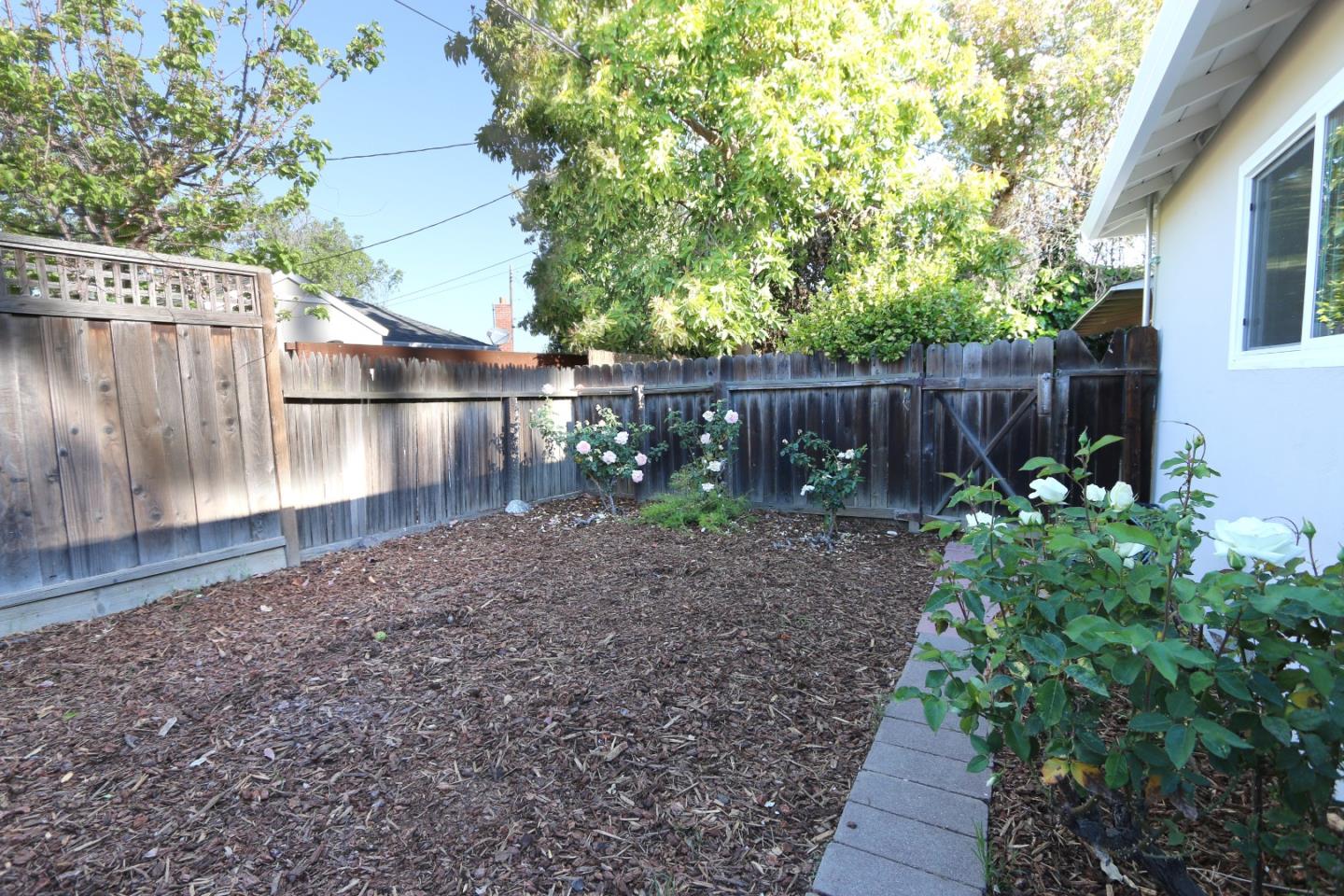 1104 Phyllis Avenue Mountain View, CA 94040 - Photo 12 of 12 a view of a backyard with plants and wooden fence