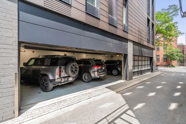 a car parked in front of a building