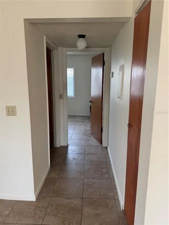 a view of hallway with a hallway