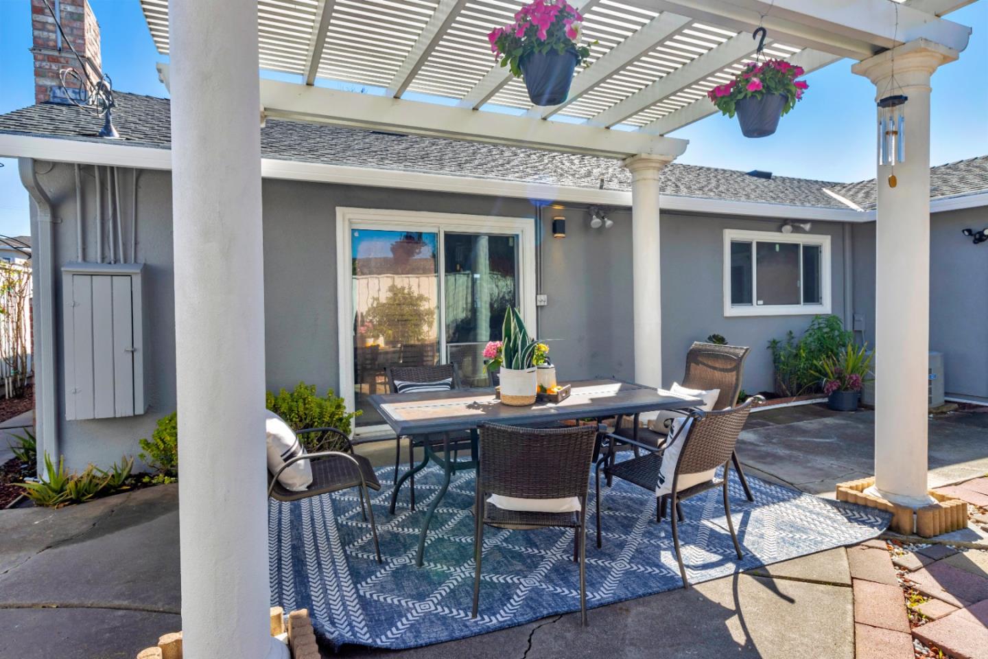 152 Brian Lane Santa Clara, CA 95051 - Photo 3 of 76 a view of a patio with table and chairs potted plants
