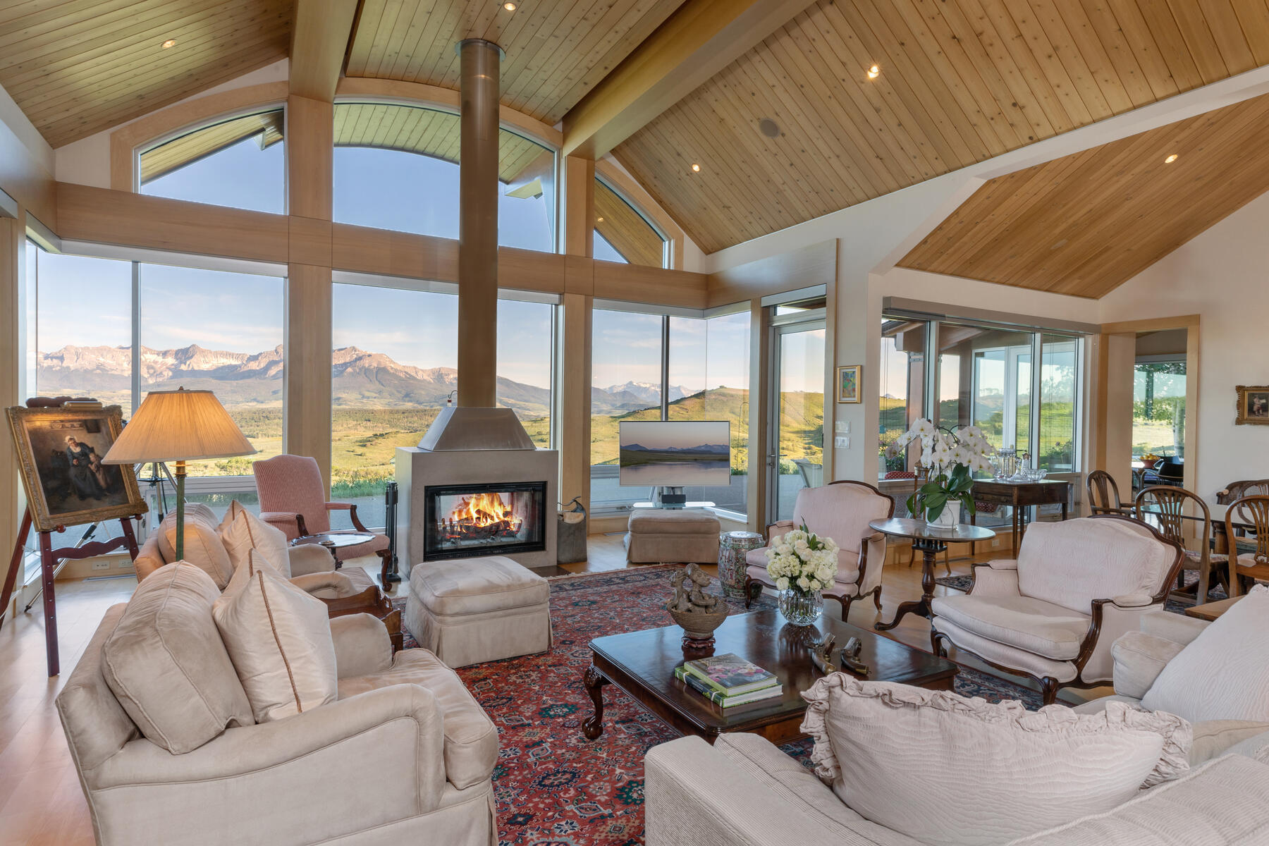 1804 Ranch Road Placerville, CO 81430 - Photo 3 of 52 a living room with furniture and floor to ceiling windows