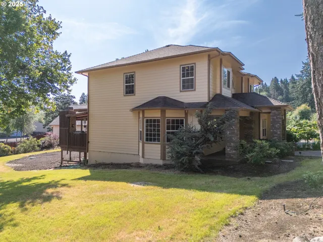 a view of backyard with mountain view and mountain view