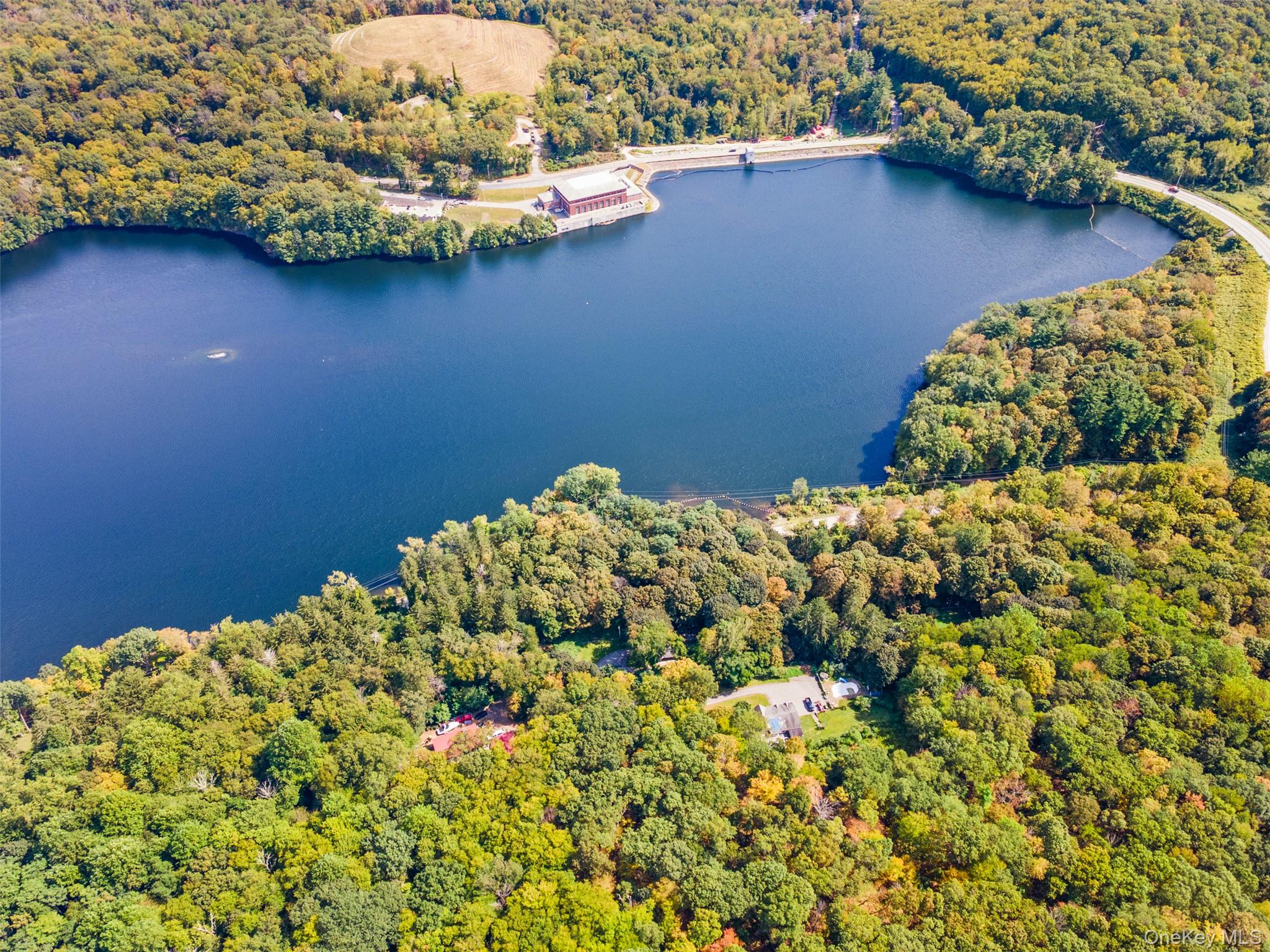 33 Raspberry Lane Carmel, NY 10512 - Photo 1 of 1 Aerial view of a heavily wooded area and a nearby body of water