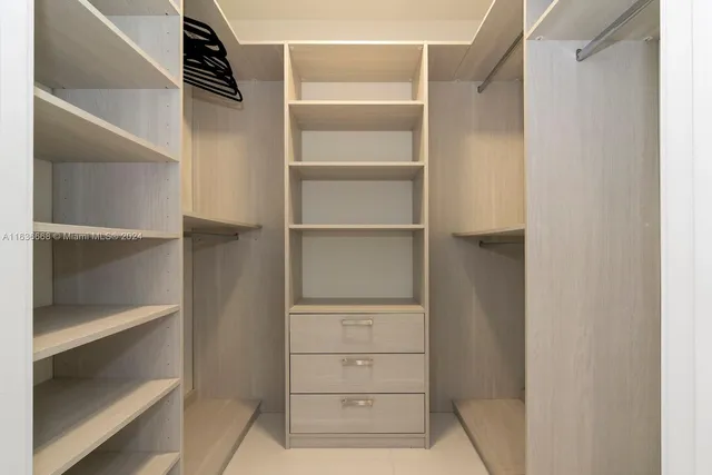 a close view of a closet