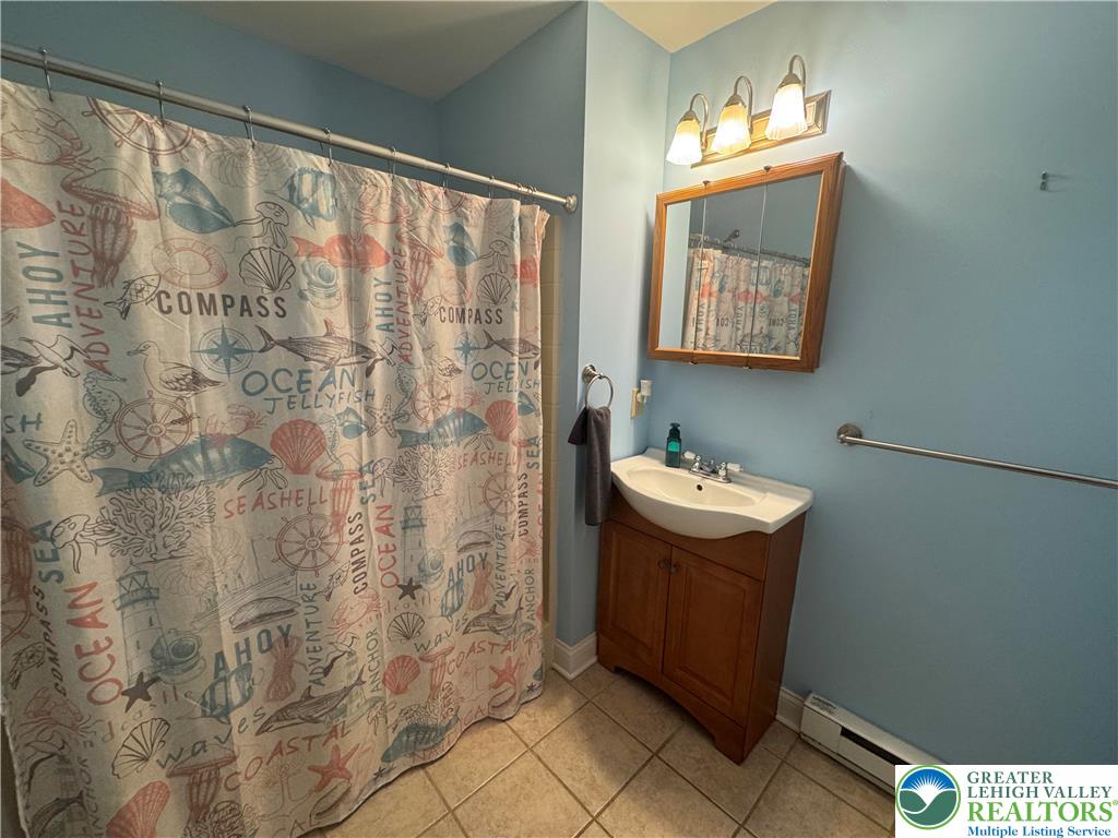 18 Cub Lane Jim Thorpe, PA 18229 - Photo 38 of 58 a bathroom with a sink and mirror with shower