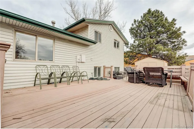 a view of a terrace with chairs