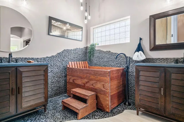 a living room with furniture