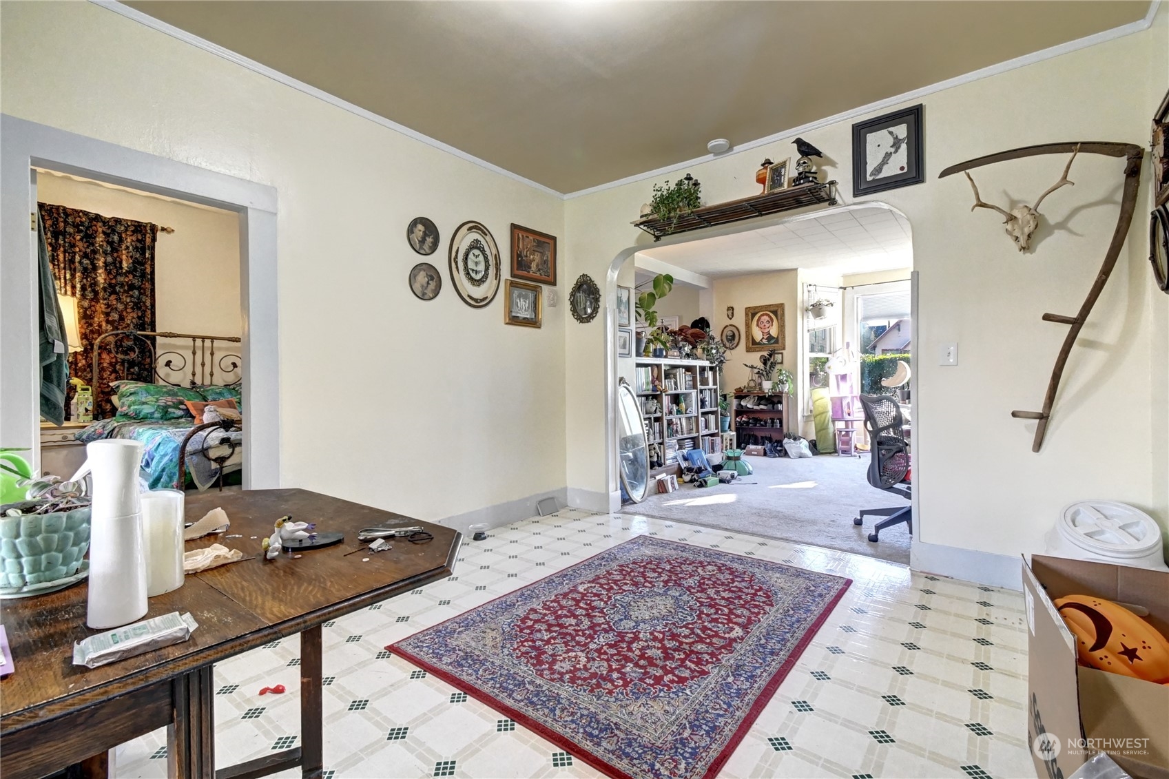 2223 Rockefeller Avenue Everett, WA 98201 - Photo 15 of 21 a view of a hallway with workspace and living room