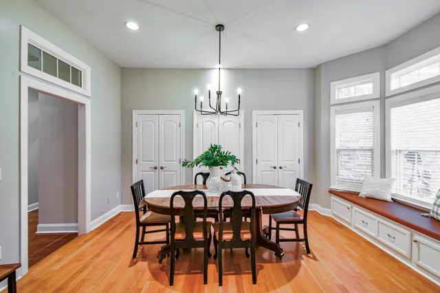 a view of entryway with wooden floor
