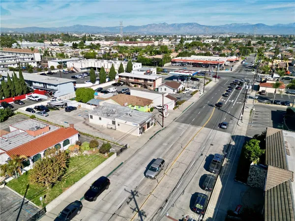 an aerial view of parking