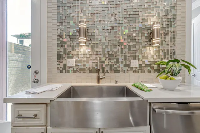 a close view of sink and tap