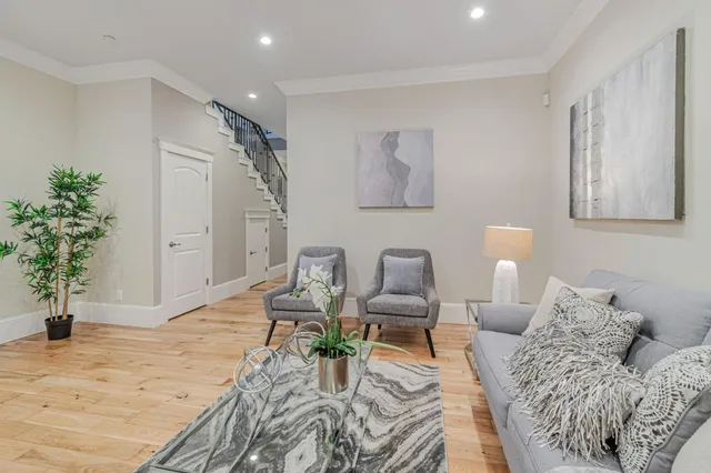 a living room with furniture